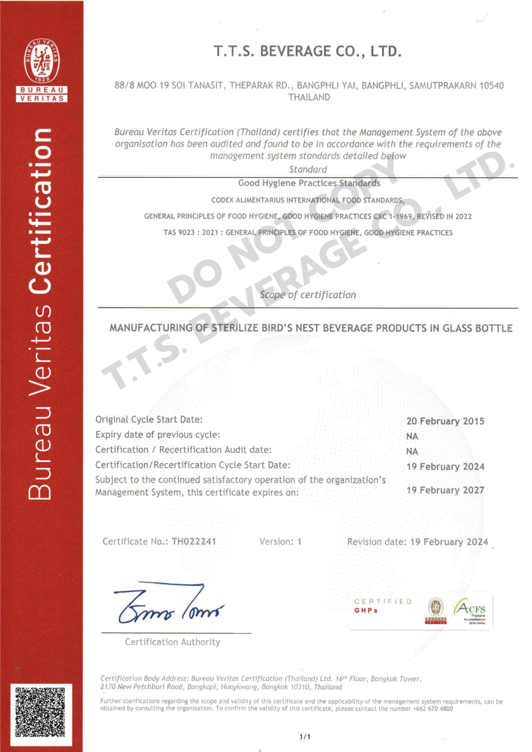CERT. GHP HACCP-01