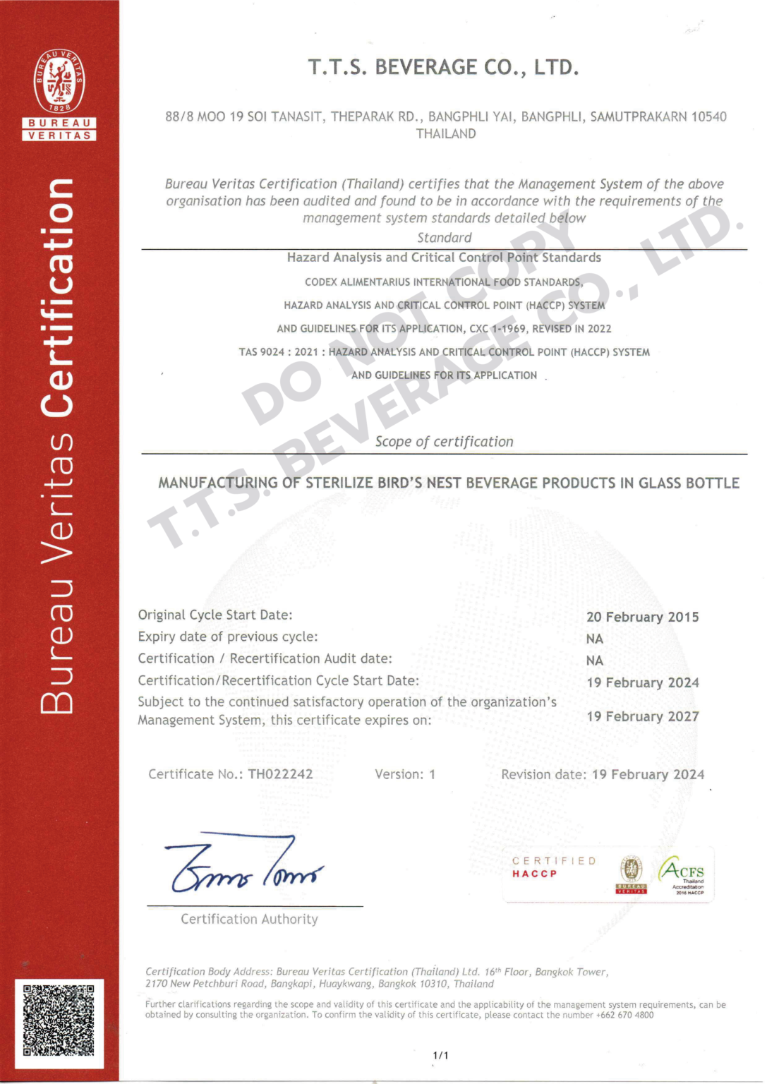 CERT. GHP HACCP-02